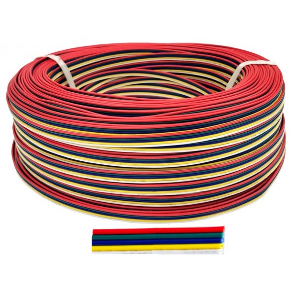 Cable paralelo 5 hilos para tira led RGBW, Rollo de 100mts